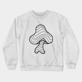 The Perfect Magic Mushroom: Trippy Wavy Black and White Contour Lines Crewneck Sweatshirt